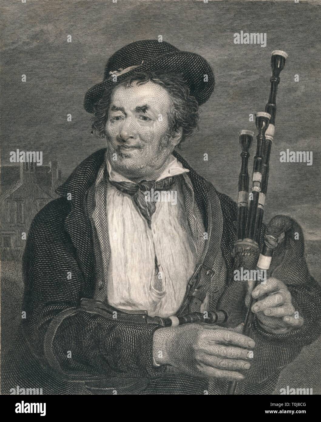 'Le Sac Piper, à partir d'une photo de David Wlkie, R.A.' Organisateur : Auguste Fox. Banque D'Images