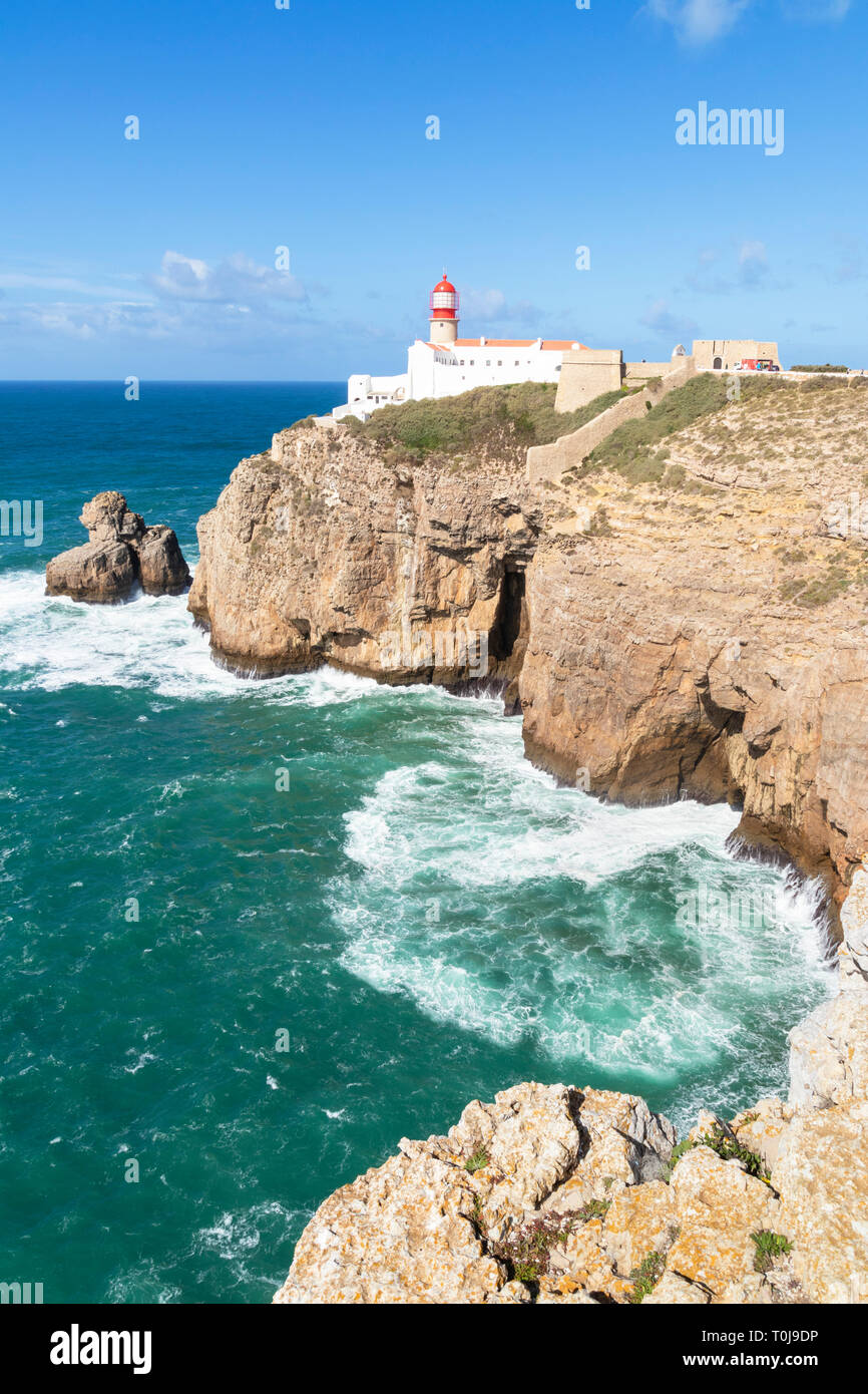 Phare du Cap St Vincent le cap Saint Vincent Algarve Portugal Sagres Portugal Europe de l'UE Banque D'Images