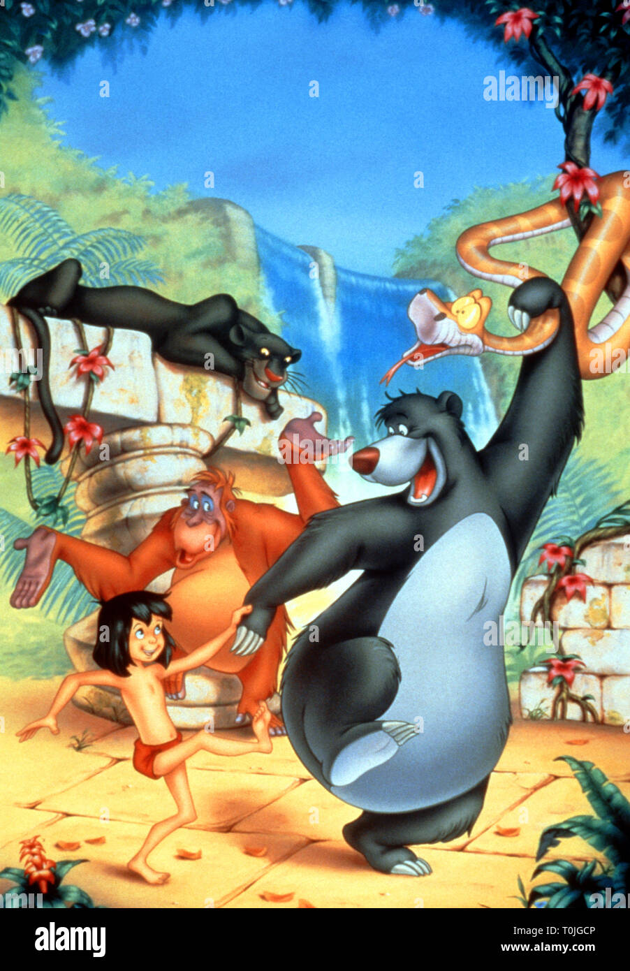 Le LIVRE DE LA JUNGLE, Mowgli, KING LOUI, BAGHEERA, KAA, BALLO , 1967 Banque D'Images