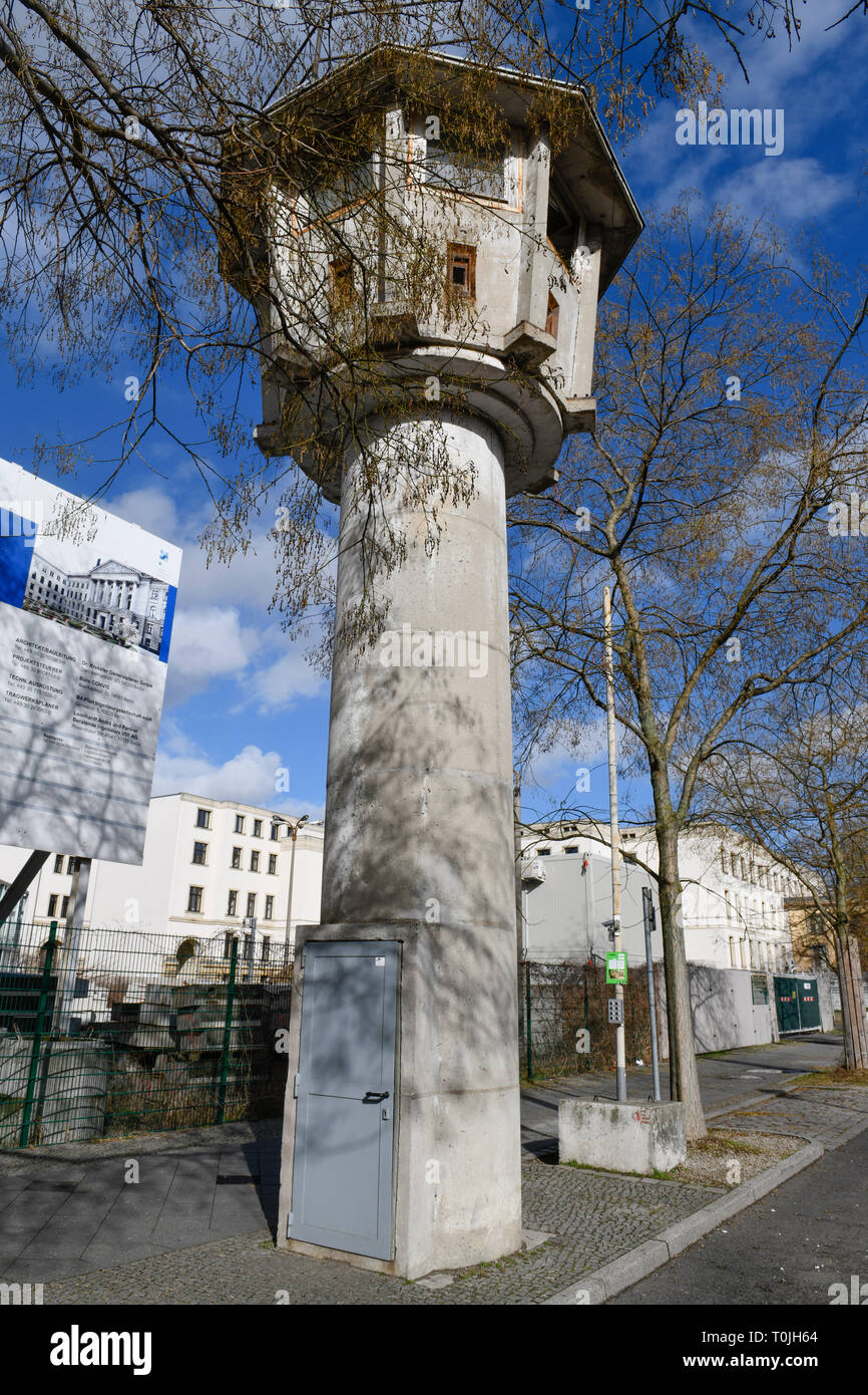 Tour de guet de la RDA, l'Erna Berger, rue place de Potsdam, zoo, Berlin, Allemagne, DDR-Wachturm, rue Erna-Berger-Strasse, Potsdamer Platz, Tiergarten, Deuts Banque D'Images