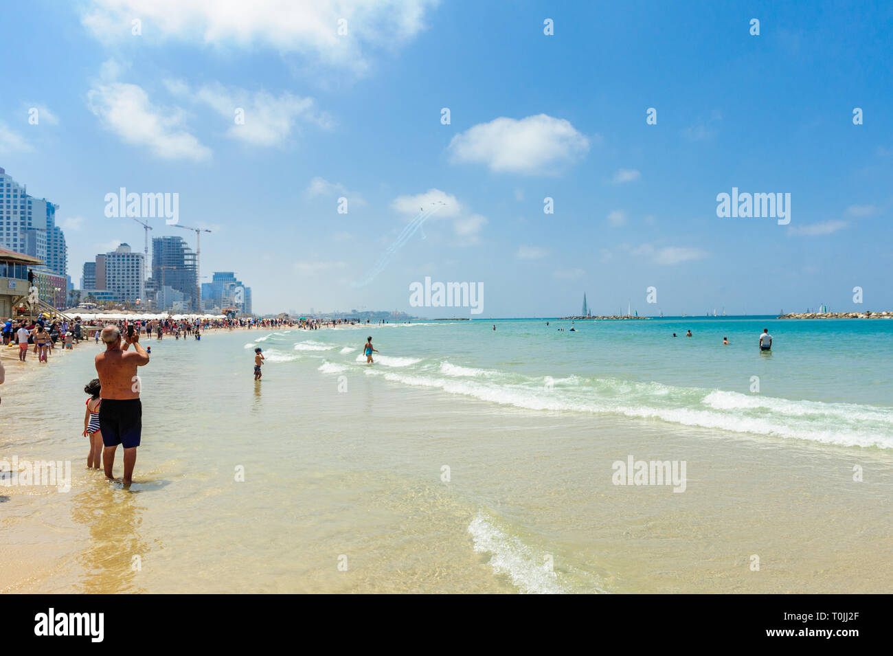 Bourget sur Yom Ha'atsmaout - jour de l'indépendance - 2 mai 2017, Tel Aviv, Israël Banque D'Images