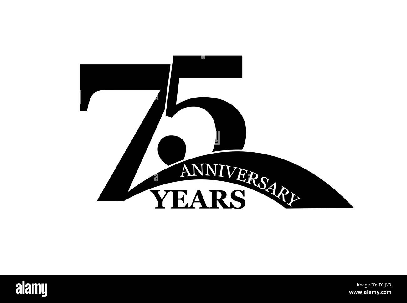 75 ans anniversaire, télévision design simple, logo Illustration de Vecteur