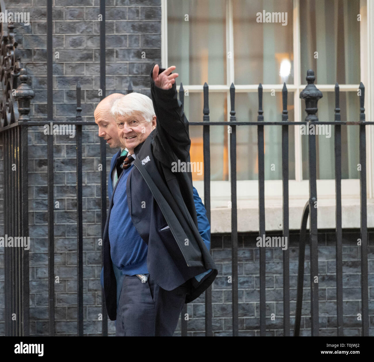 20 mars 2019 Londres, Stanley Johnson arrive au 10 Downing Street pour une réception sur un brexit everning haut de drama, Londres Credit Ian Davidson/Alamy Live News Banque D'Images