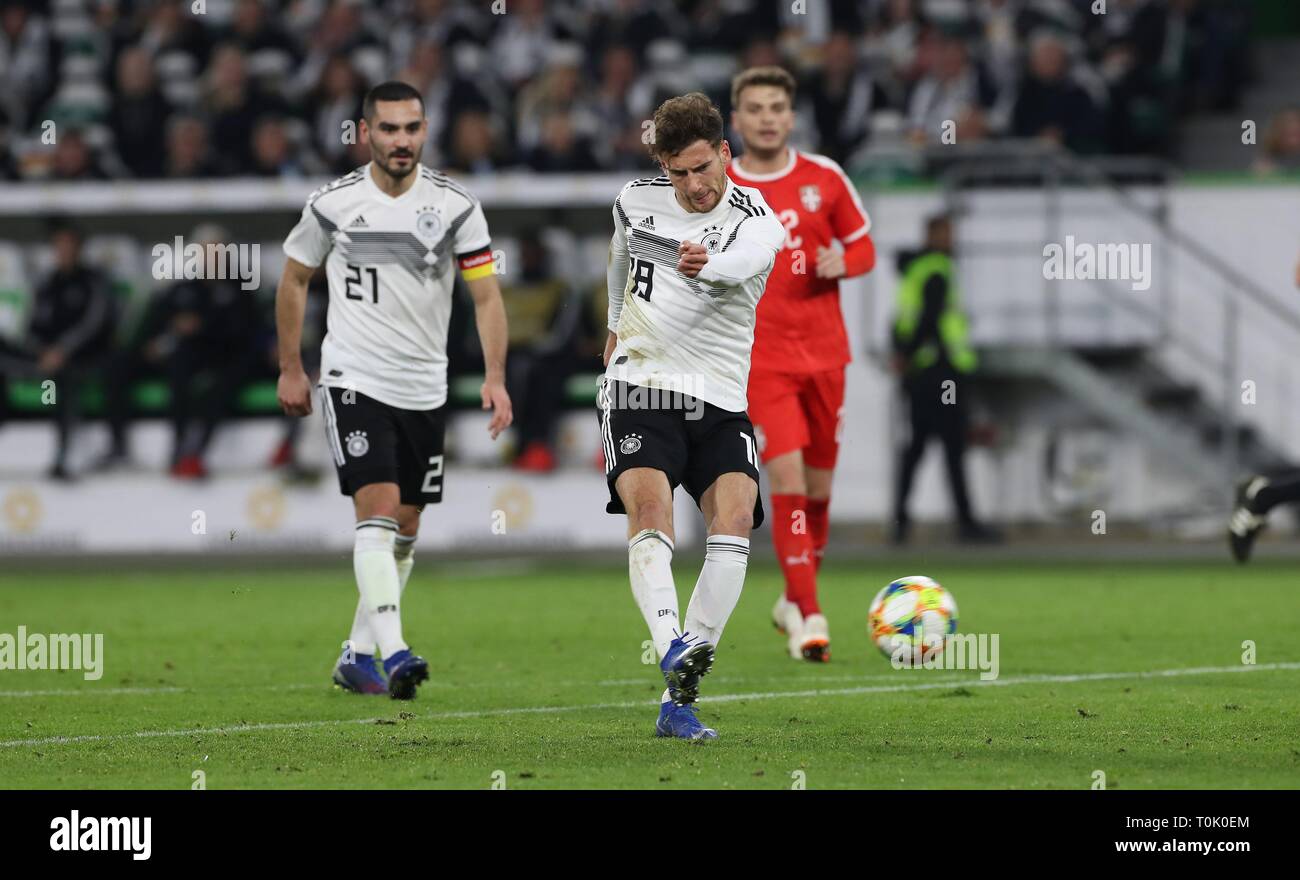 Wolfsburg, Allemagne. Mar 20, 2019., football, football firo 20.03.2019 Landerspiel, match amical, match amical saison 2019/2020, Nati, équipe nationale Allemande Allemagne, GER - Serbie SRB GER Leon Goretzka, objectif, hits, 1 : 1 | Conditions de crédit dans le monde entier : dpa/Alamy Live News Banque D'Images