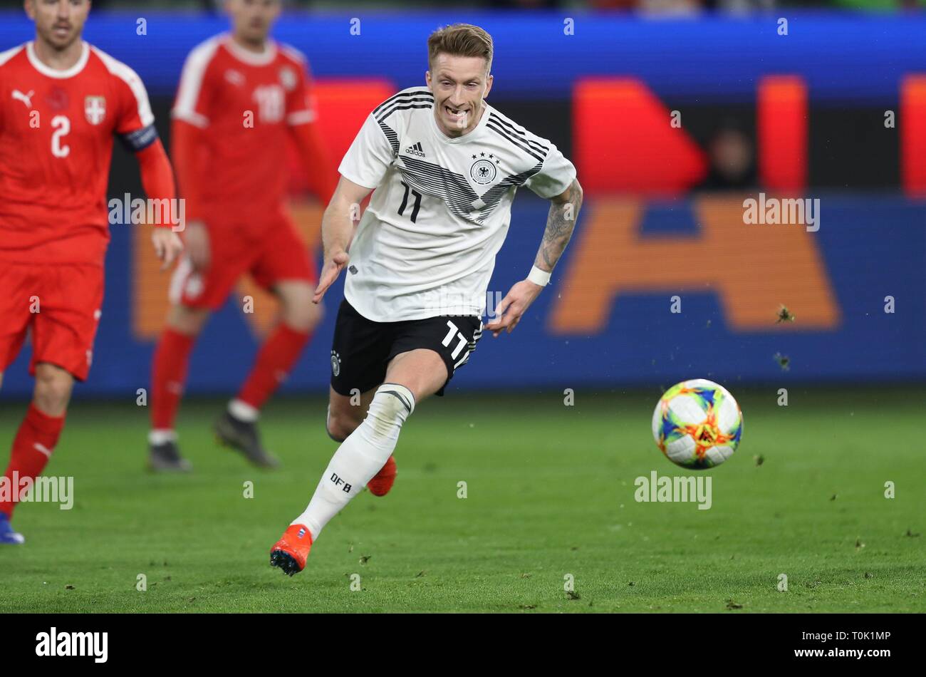 Wolfsburg, Allemagne. Mar 21, 2019. firo : 20.03.2019, Football, 2018/2019, Landerspiel : Équipe nationale : Allemagne - Serbie 1 : 1 simple action, Marco Reus | Conditions de crédit dans le monde entier : dpa/Alamy Live News Banque D'Images