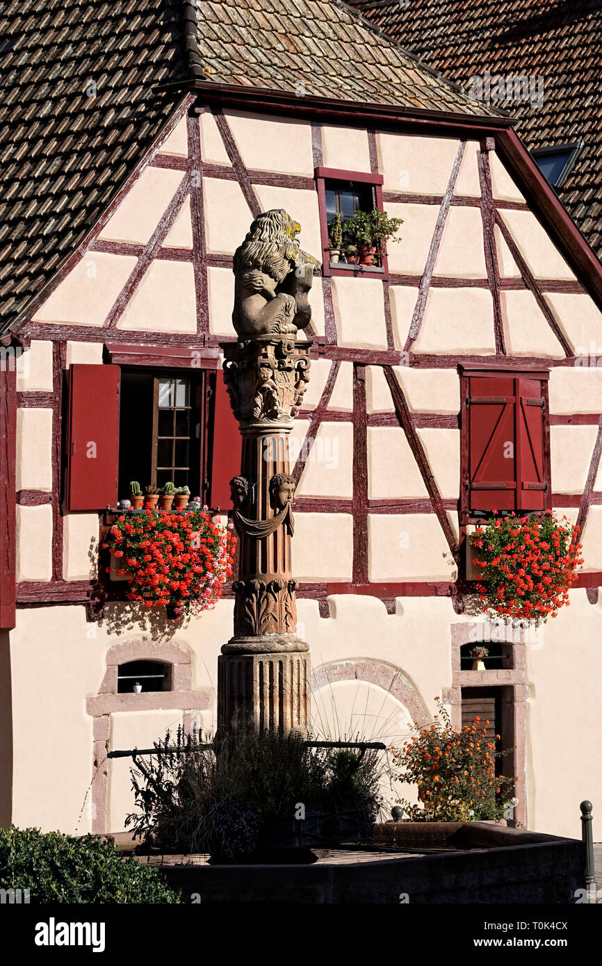 Europe, France, Alsace, Ribeauvillé. Banque D'Images