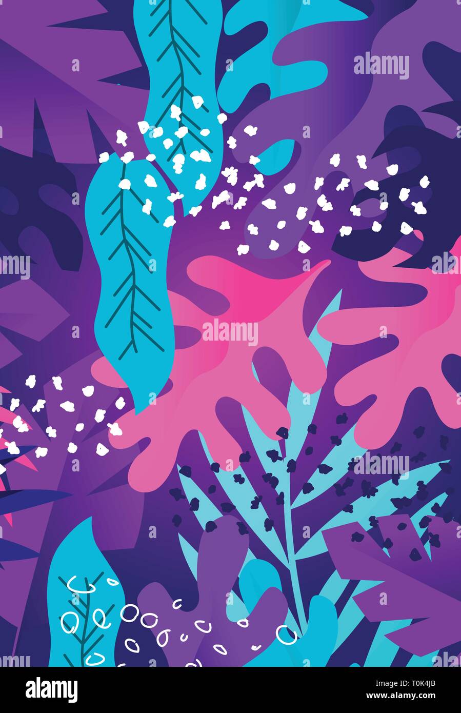 Base de plantes et de fleurs lumineuses texture background design. Vector illustration. Illustration de Vecteur