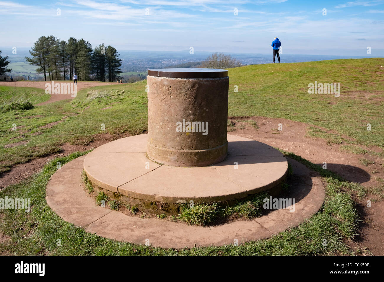 Le Toposcope au sommet de la dans le Worcestershire Clent Hills, au Royaume-Uni. Banque D'Images