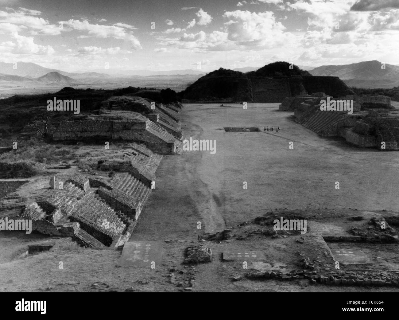 Géographie / voyage, Mexique, Monte Alban, vue sur la ville / paysages urbains, temple, près de Oaxaca de Juarez, vers 1960, Additional-Rights Clearance-Info-Not-Available- Banque D'Images