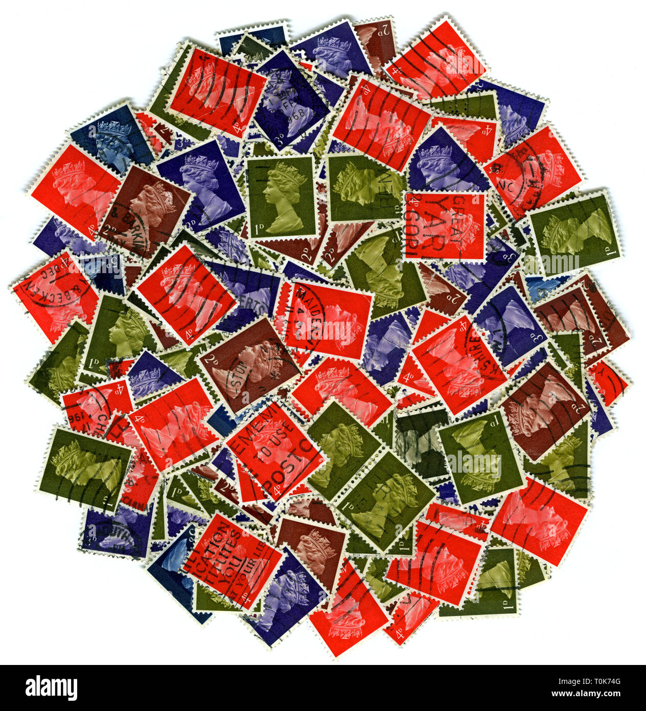 La poste, timbres, en Grande-Bretagne, en 1965 jusqu'en 1969, l'anglais, des timbres, de la reine Elizabeth II, Reine Elisabeth II, Additional-Rights Clearance-Info-Not-Available- Banque D'Images
