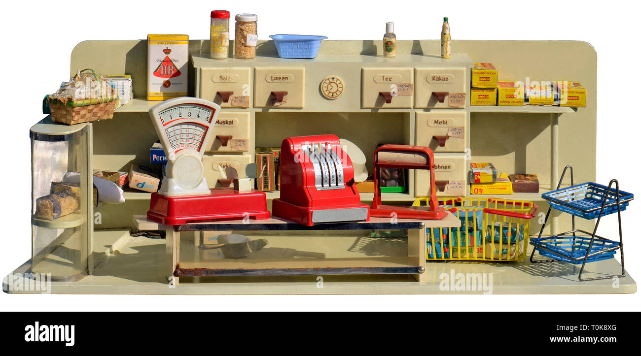 Les jouets, épicerie, magasin de jouets pour enfants, choix de produits à  partir de 1960, l'Allemagne, vers 1960, Additional-Rights  Clearance-Info-Not-Available Photo Stock - Alamy