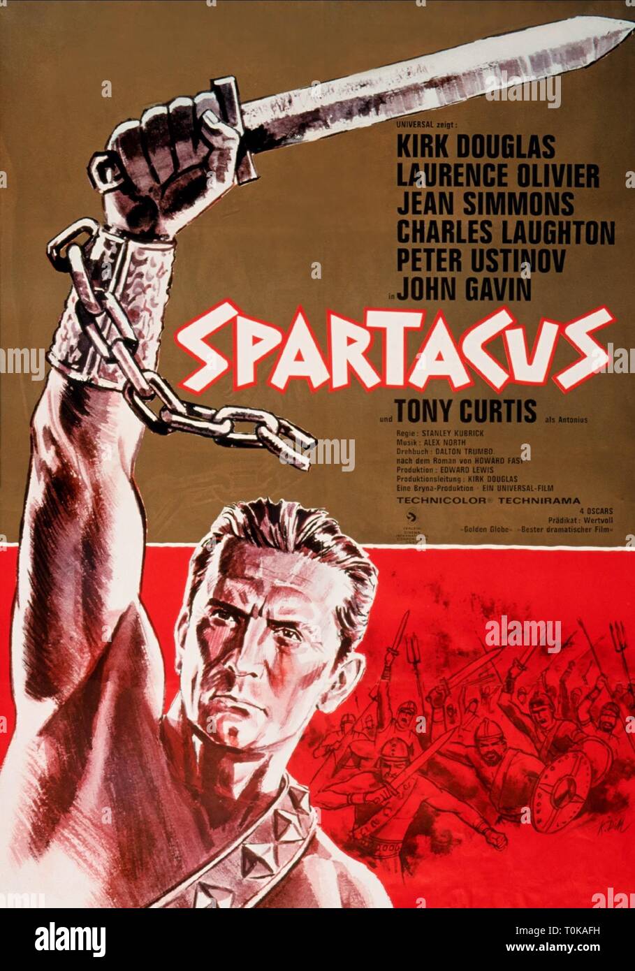 KIRK DOUGLAS SUR L'AFFICHE DE FILM, Spartacus, 1960 Banque D'Images