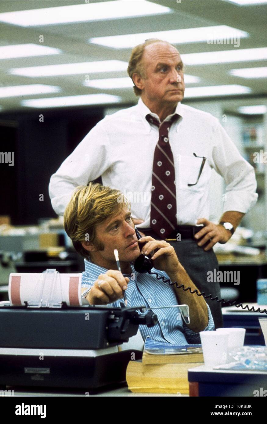 ROBERT REDFORD, Jack Warden, LES HOMMES DU PRÉSIDENT, 1976 Banque D'Images