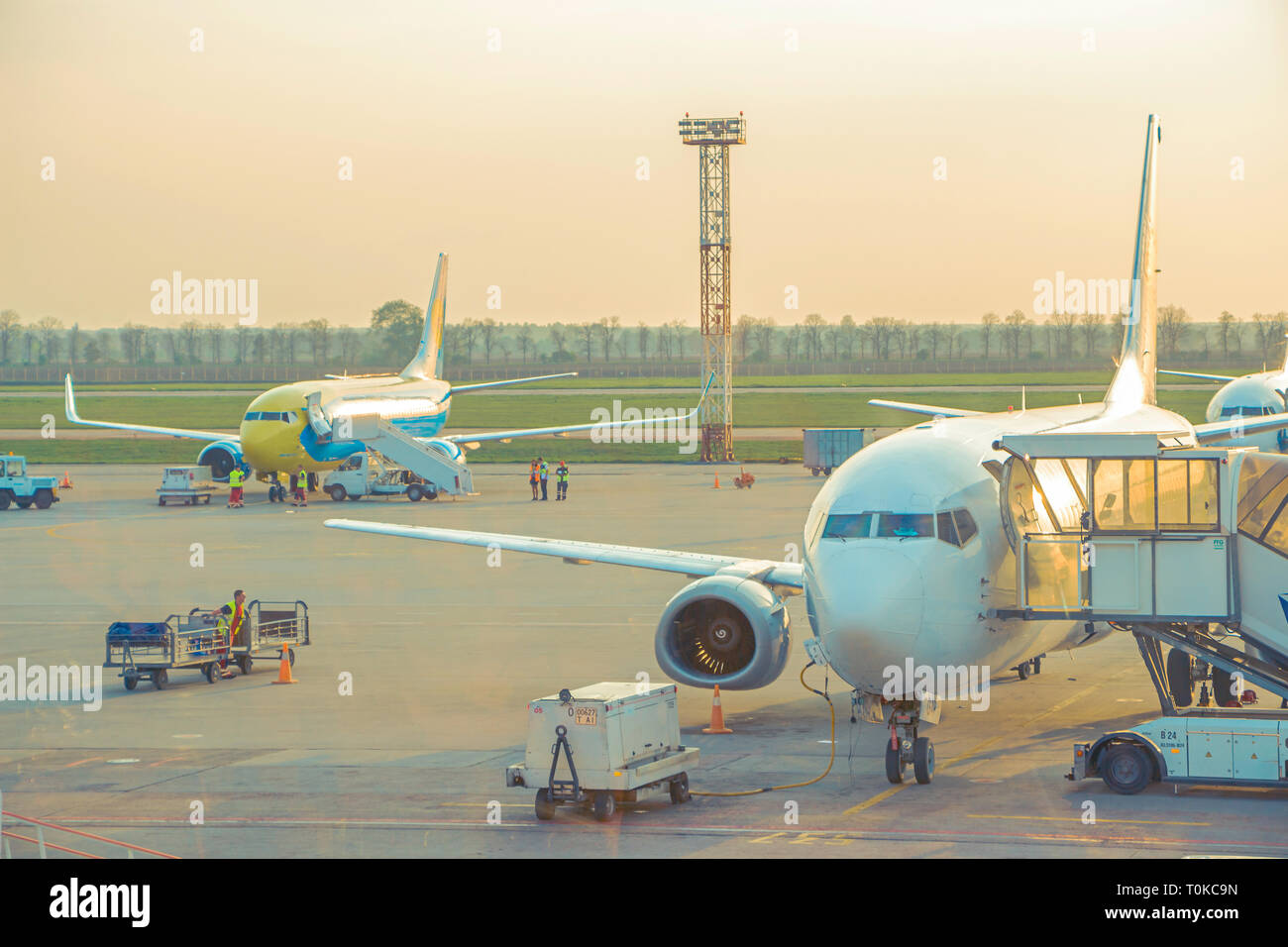 Le processus préparatoire à l'aéroport de Kiev. Date : 05,052013 Banque D'Images