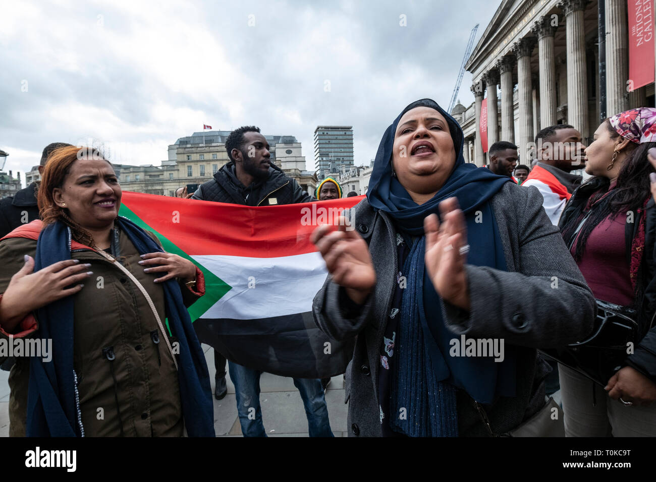 Protestation du peuple soudanais à Londres Banque D'Images