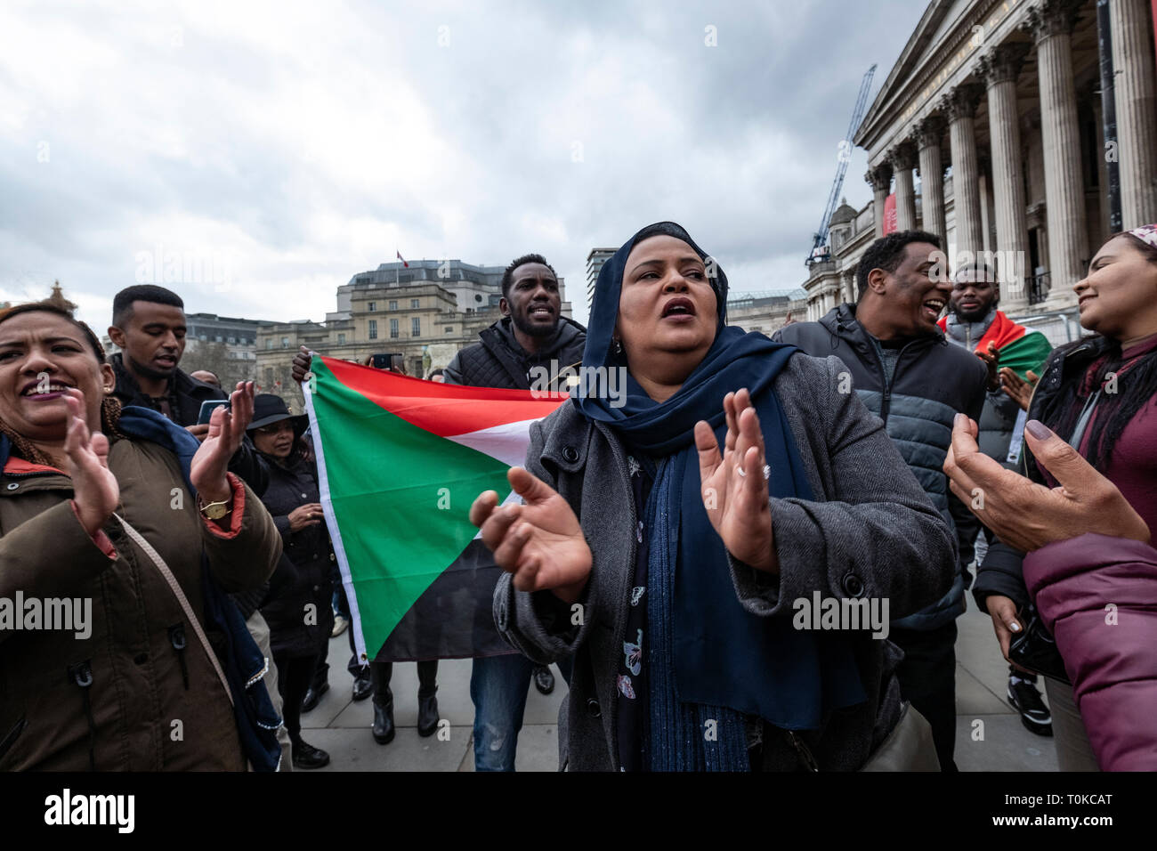 Protestation du peuple soudanais à Londres Banque D'Images