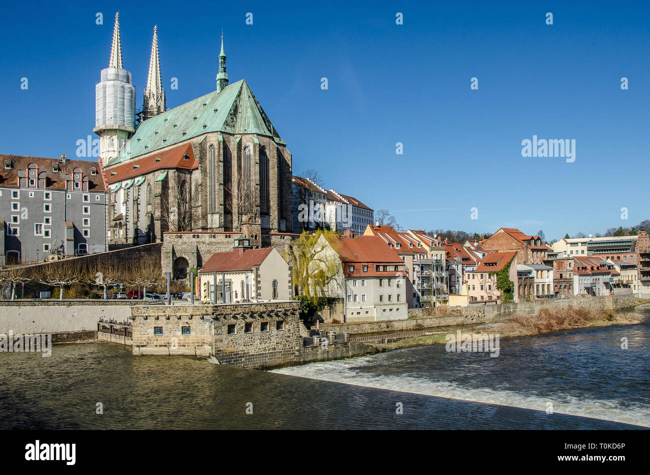 La ville la plus à Görlitz en Allemagne est une ville avec beaucoup d'expérience. La ville est située sur la Neisse de Lusace, en Saxe. Banque D'Images