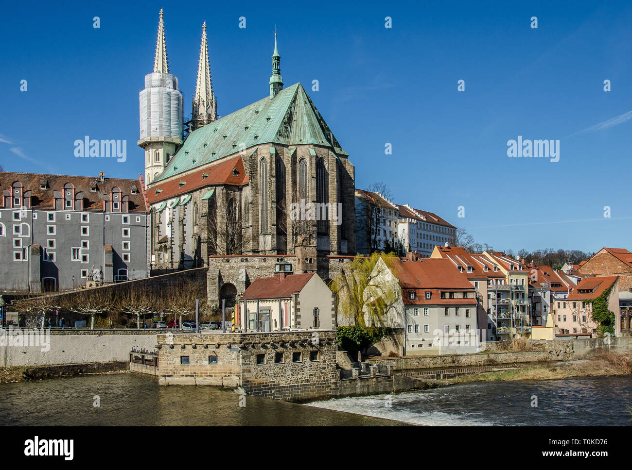 La ville la plus à Görlitz en Allemagne est une ville avec beaucoup d'expérience. La ville est située sur la Neisse de Lusace, en Saxe. Banque D'Images