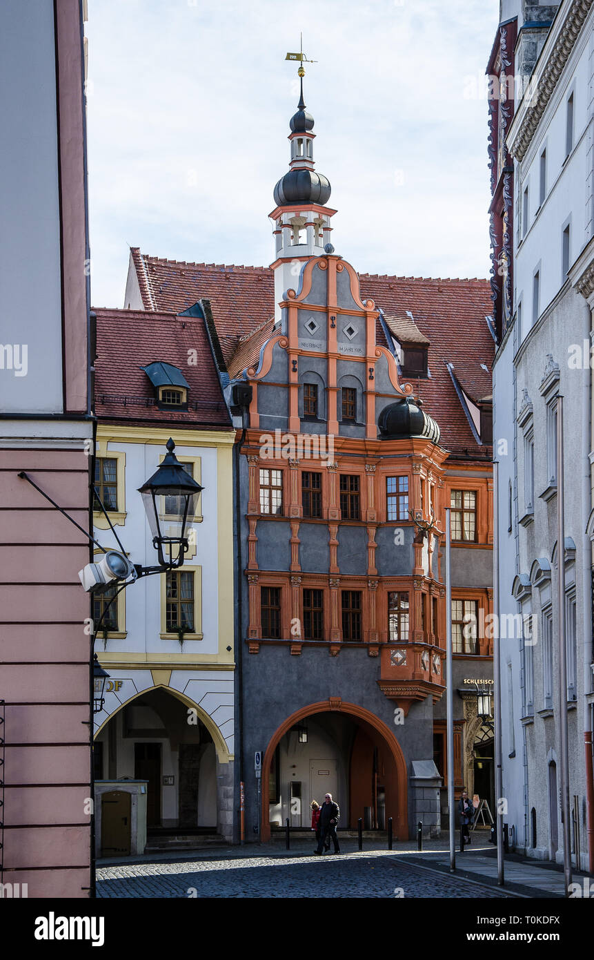 La ville la plus à Görlitz en Allemagne est une ville avec beaucoup d'expérience. La ville est située sur la Neisse de Lusace, en Saxe. Banque D'Images