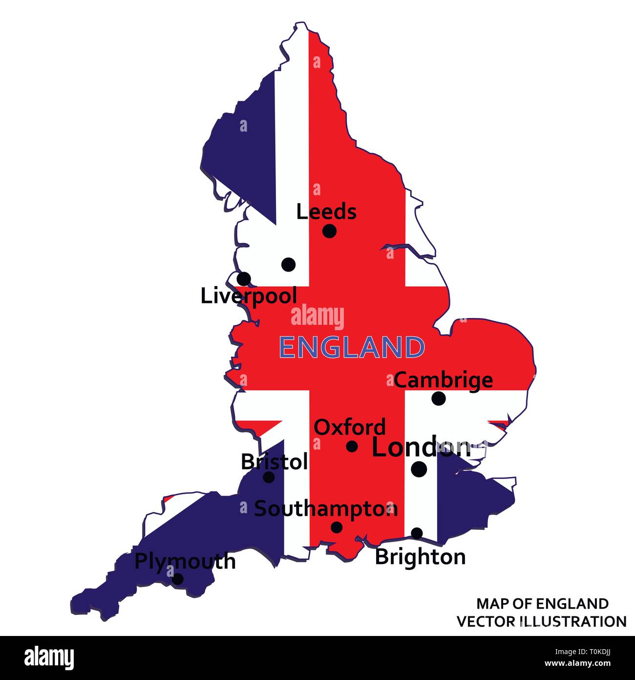 L'Angleterre la carte vecteur. Ossature isolé sur fond blanc Illustration de Vecteur