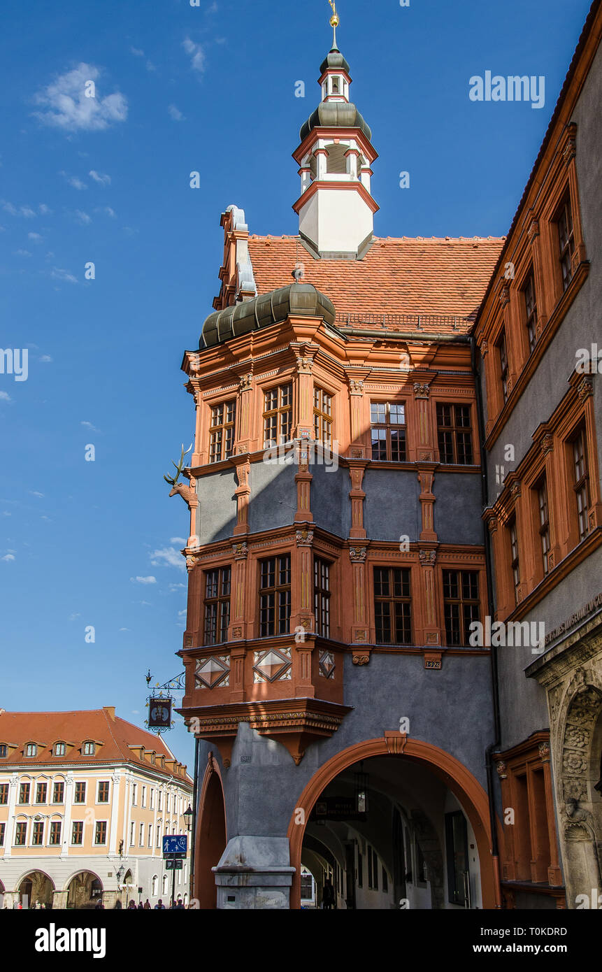 La ville la plus à Görlitz en Allemagne est une ville avec beaucoup d'expérience. La ville est située sur la Neisse de Lusace, en Saxe. Banque D'Images