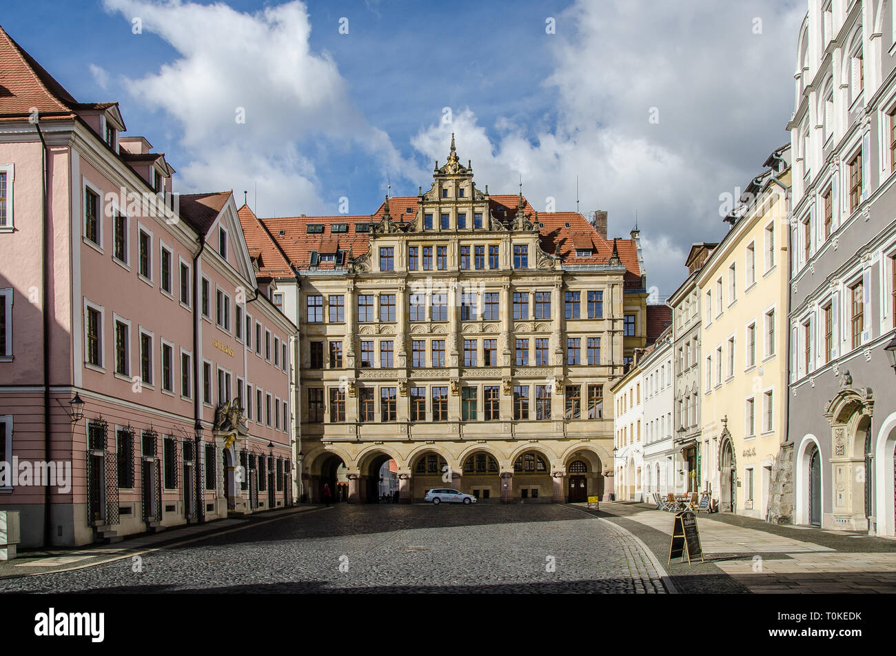 La ville la plus à Görlitz en Allemagne est une ville avec beaucoup d'expérience. La ville est située sur la Neisse de Lusace, en Saxe. Banque D'Images