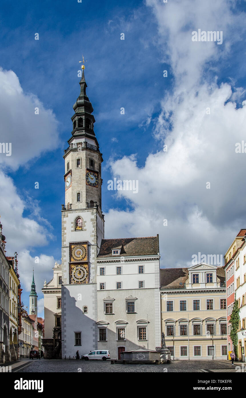 La ville la plus à Görlitz en Allemagne est une ville avec beaucoup d'expérience. La ville est située sur la Neisse de Lusace, en Saxe. Banque D'Images