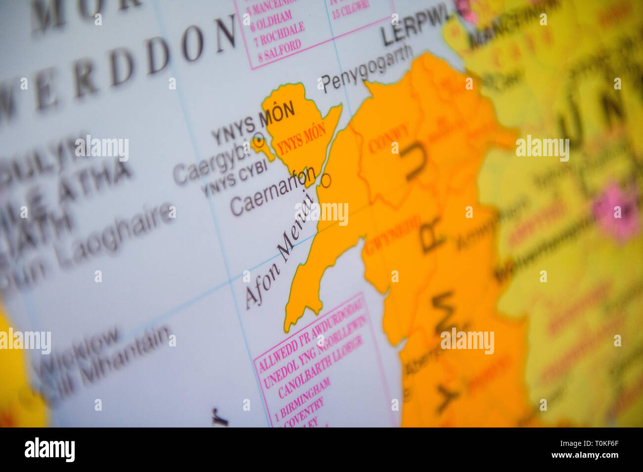 Galloise La carte du Nord du Pays de Galles dans la langue galloise Photo Stock ...