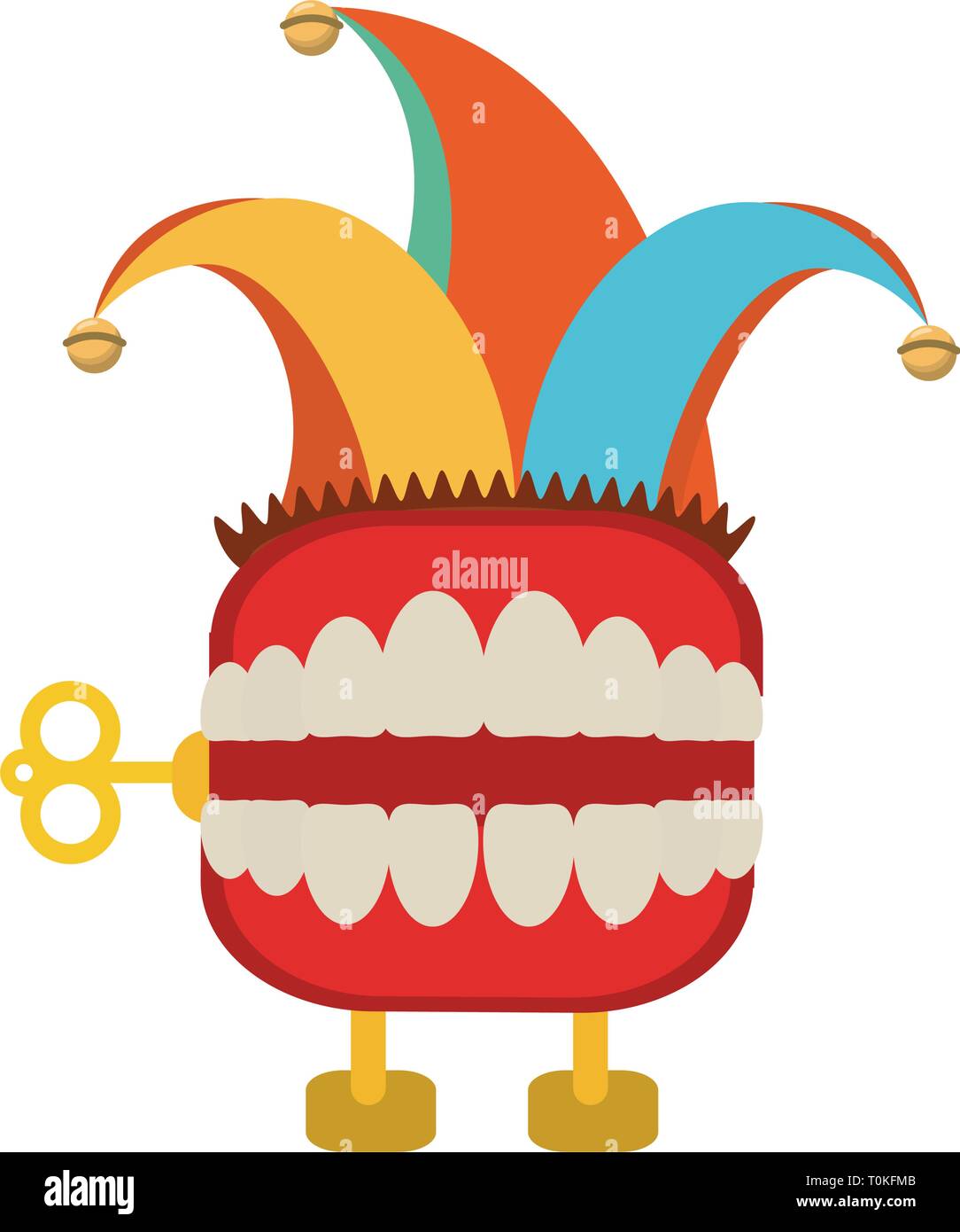 boîte de dents blague avec chapeau de jester dessin animé Image Vectorielle  Stock - Alamy