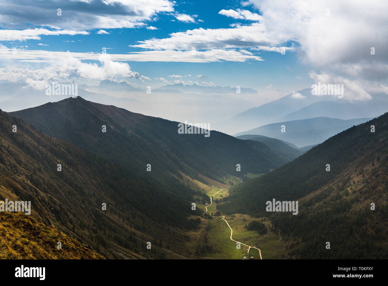 Randonnée pédestre à la société valser, Seefeldspitze Pfunderer Tal, Berge, Tyrol du Sud, Italie Banque D'Images