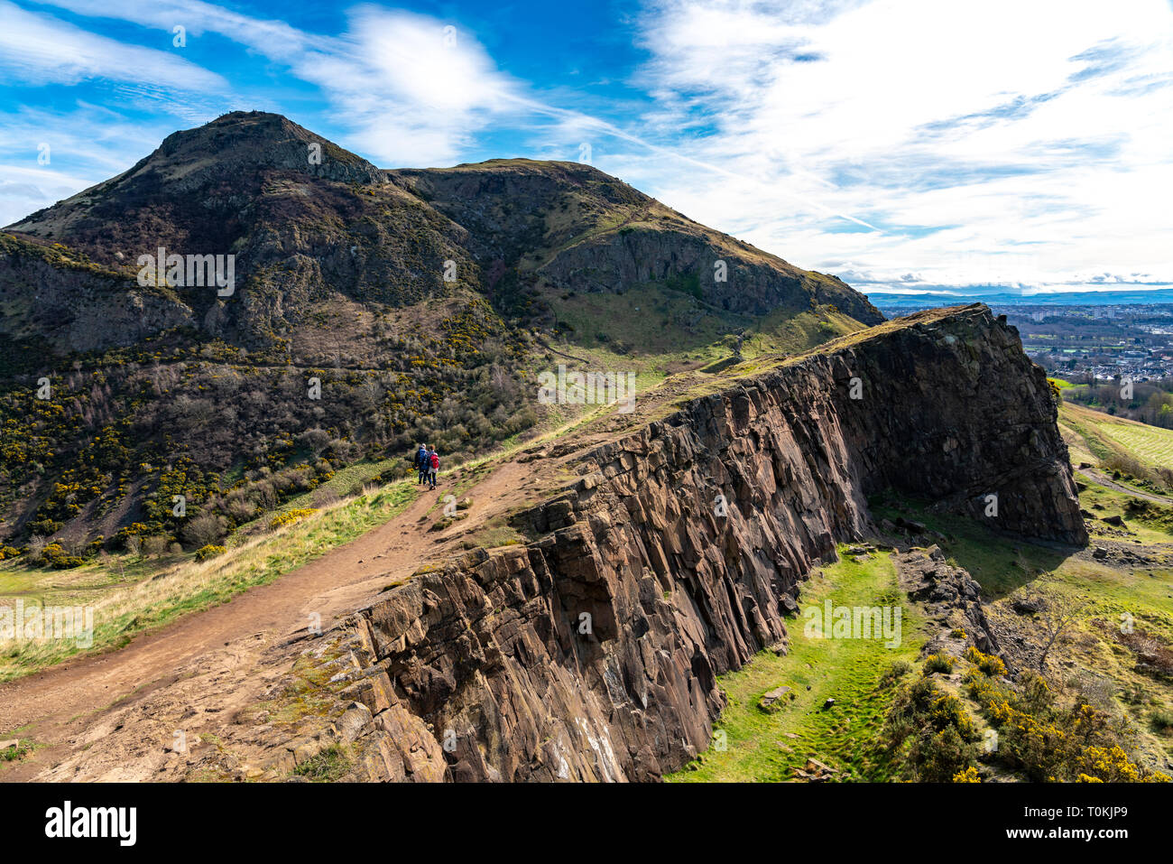 Vue sur le siège d'Arthur et Salisbury Crags à Édimbourg, Écosse, Royaume-Uni Banque D'Images