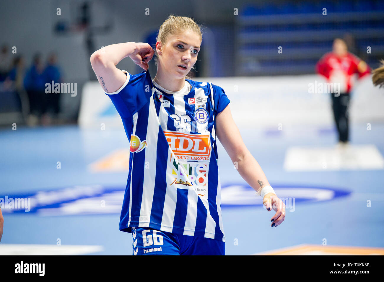 Ema Ramusovic sur match contre Odense HC, les femmes de la Ligue des champions de handball Banque D'Images