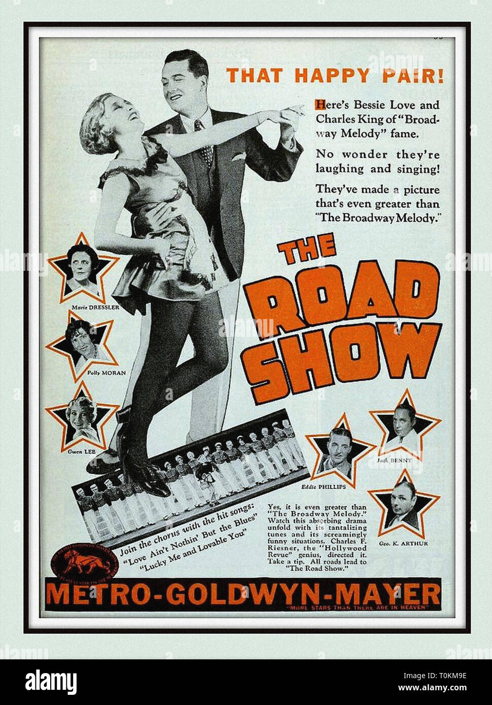 Le Road Show avec Bessie Love - Février 1930 Photoplay pré-code Vintage - silent movie poster Banque D'Images