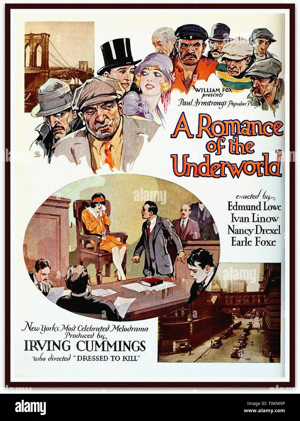 Une romance de la Pègre 1928 Vintage - pré-code silent movie poster Banque D'Images