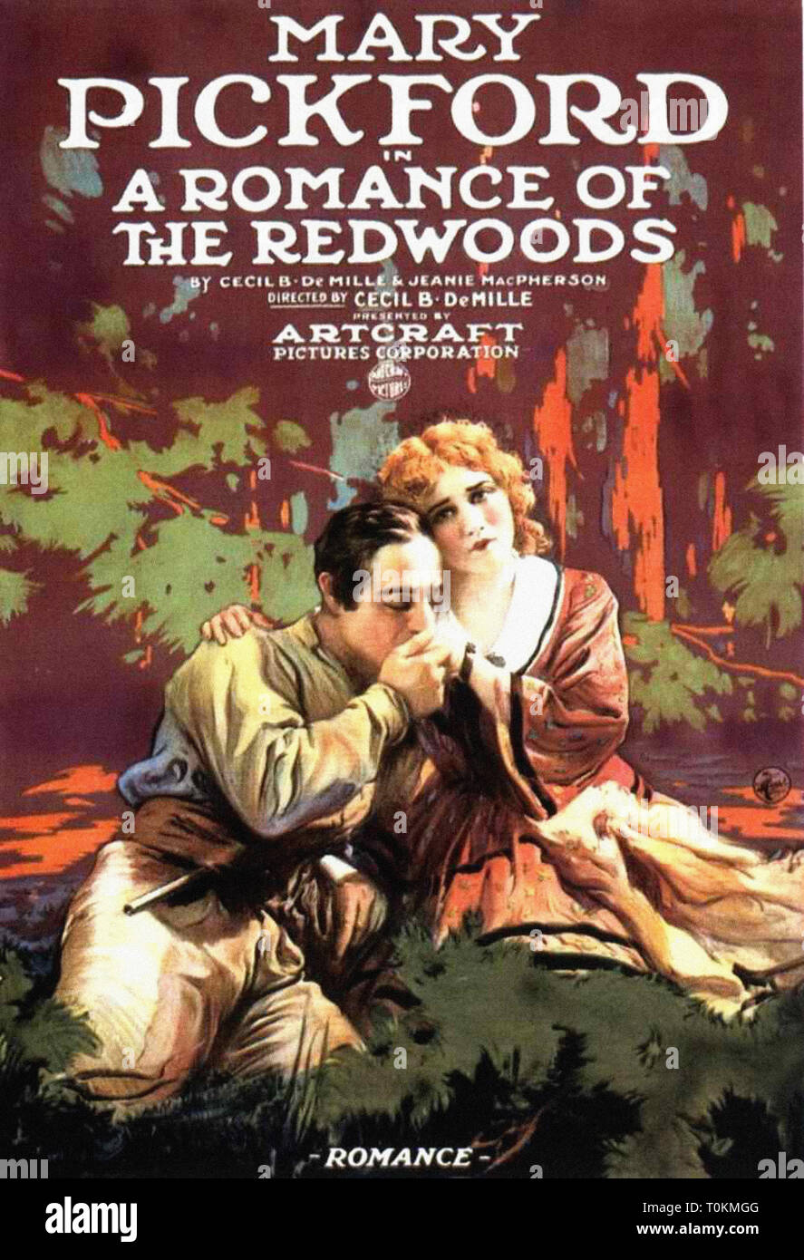 Un roman de la séquoias - Vintage pré code silent movie poster Banque D'Images