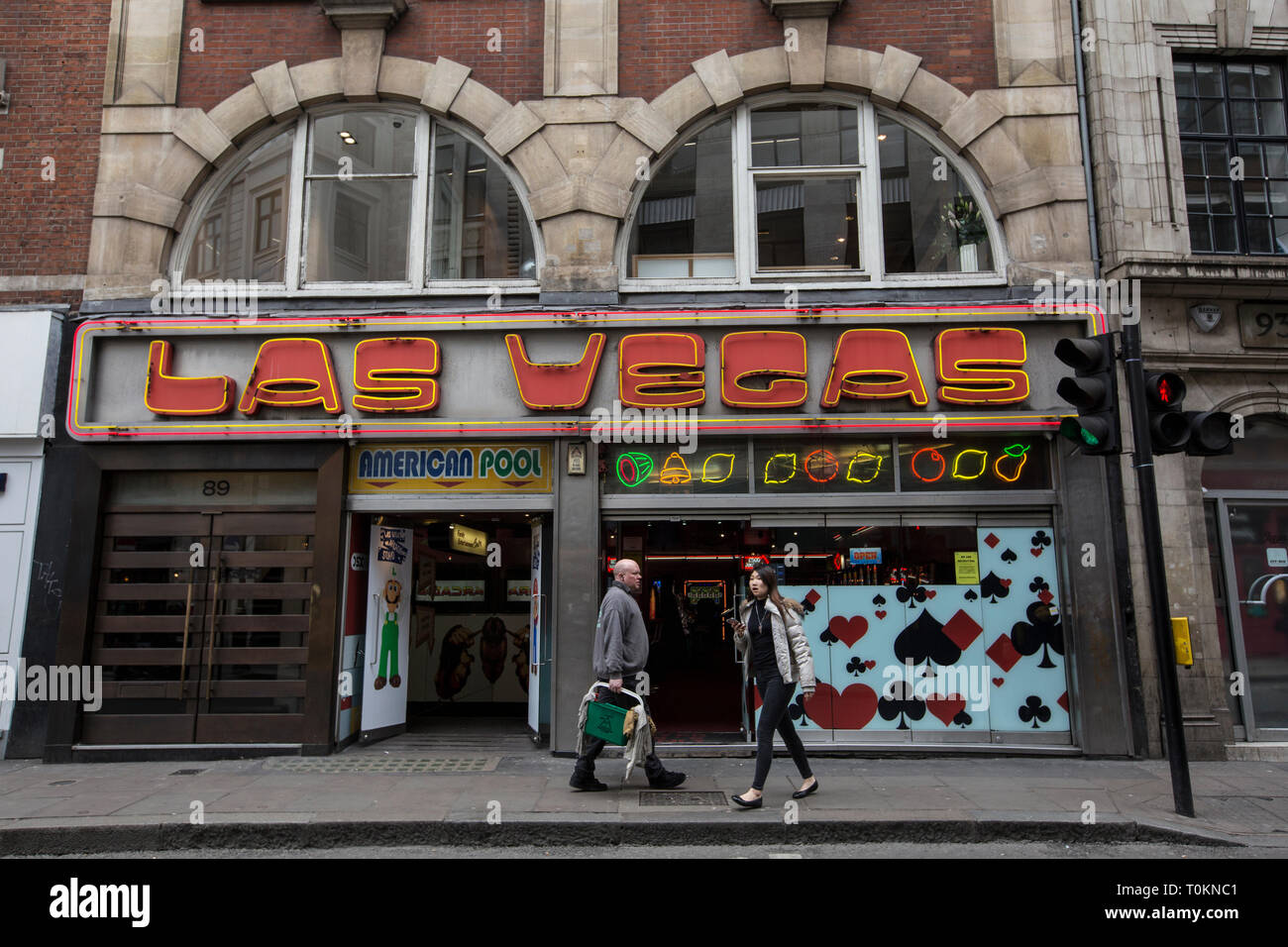 Las Vegas de jeux électroniques, Wardour Street, Soho, Londres, Angleterre , Royaume-Uni Banque D'Images