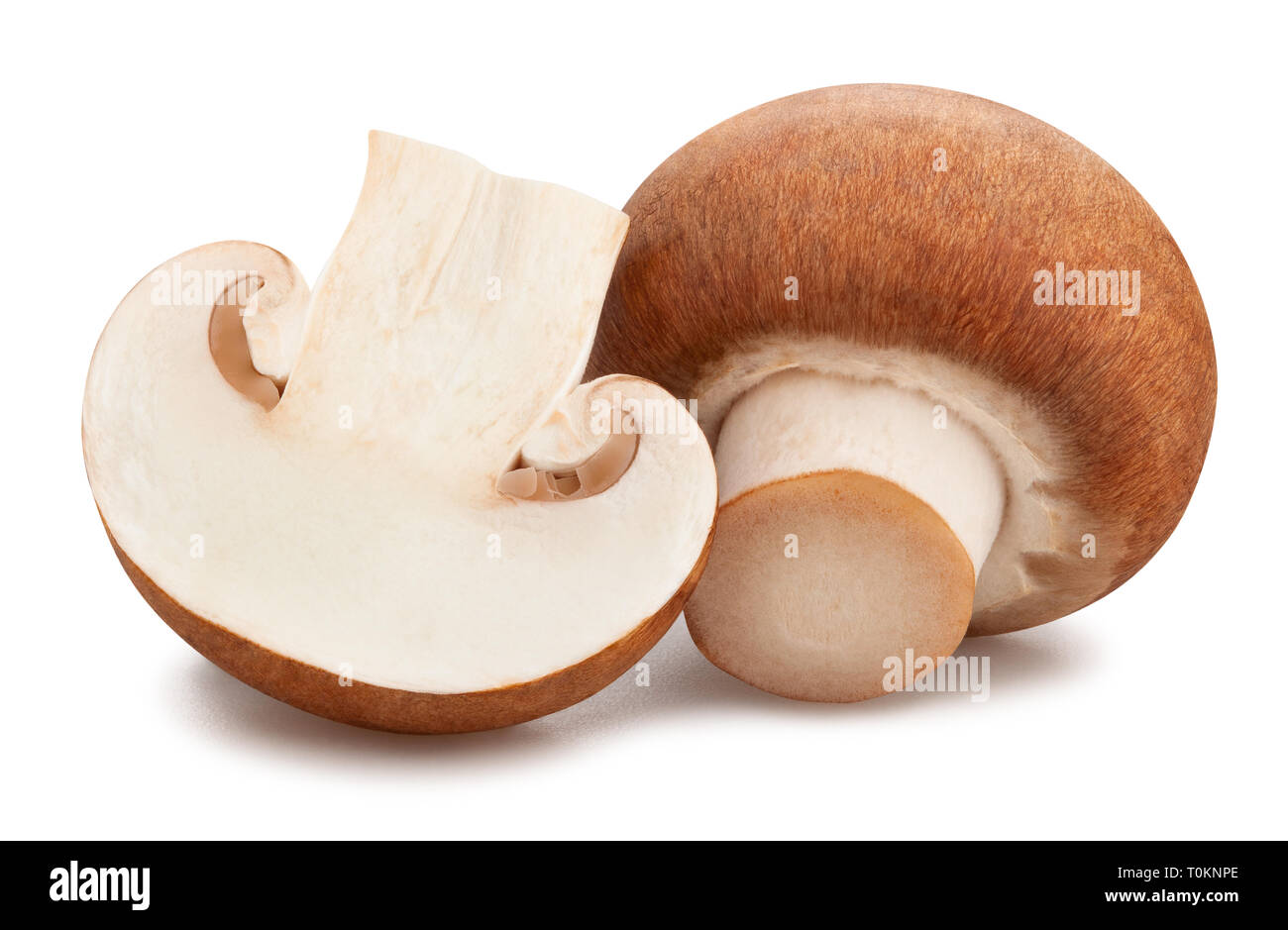 Faire revenir les champignons tranchés isolé chemin Banque D'Images