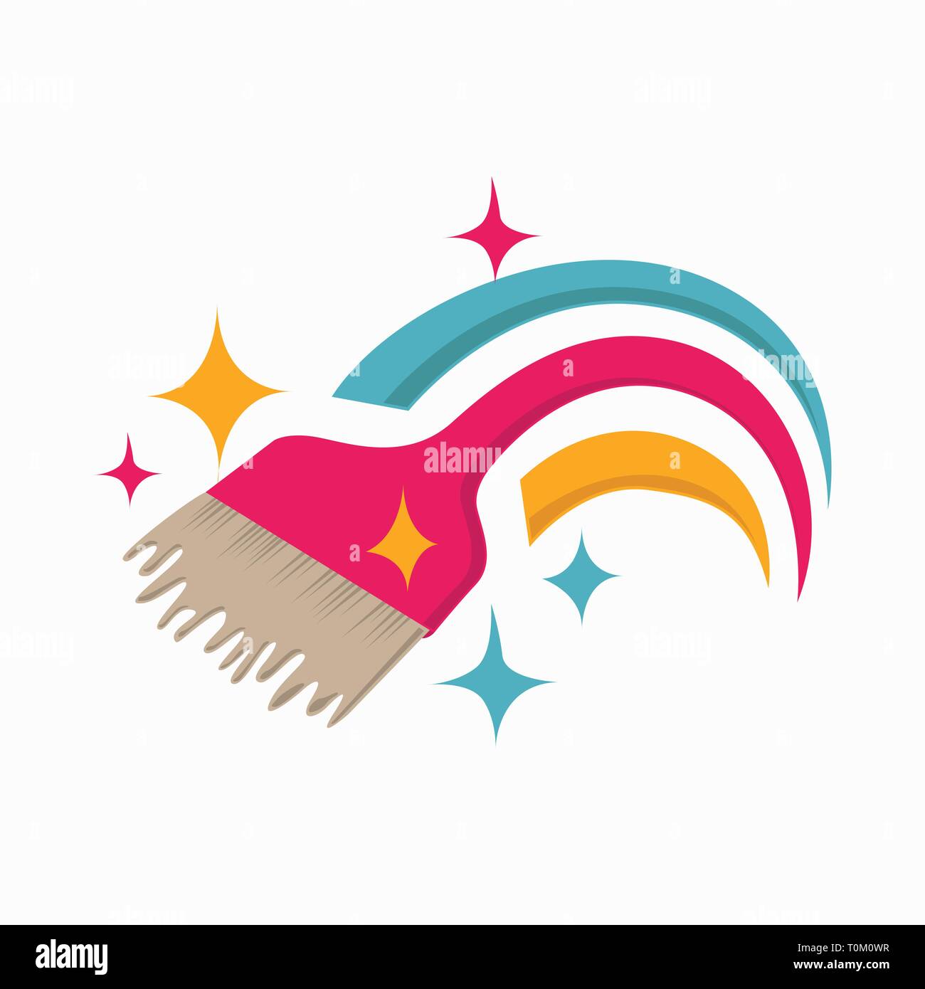 Service de peinture et décoration maison réparer icône multi couleur Illustration de Vecteur
