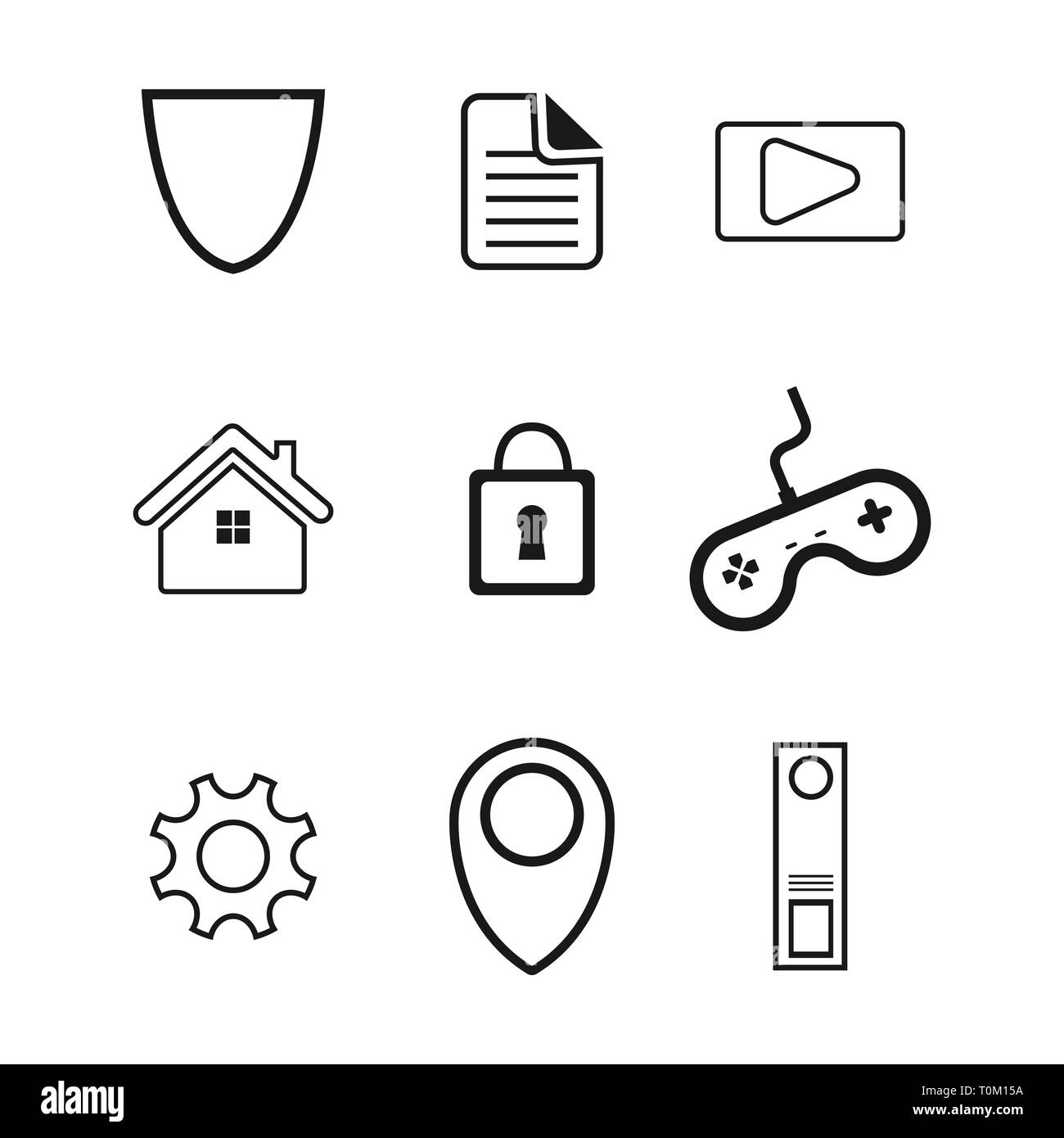 Ligne plate design vector art icon set Illustration de Vecteur