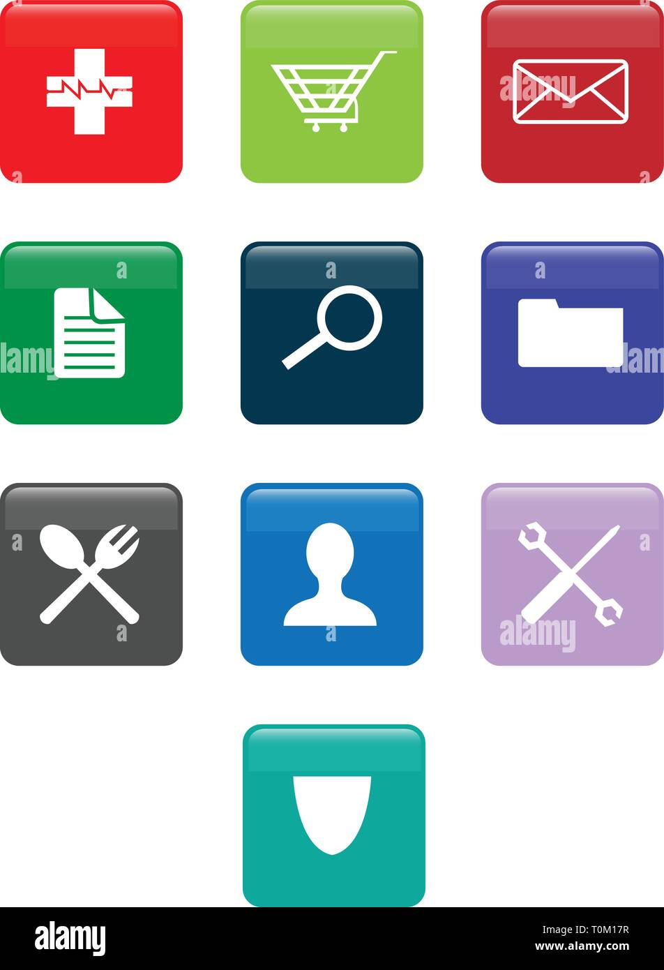 Bouton d'application Smartphone icon set Illustration de Vecteur