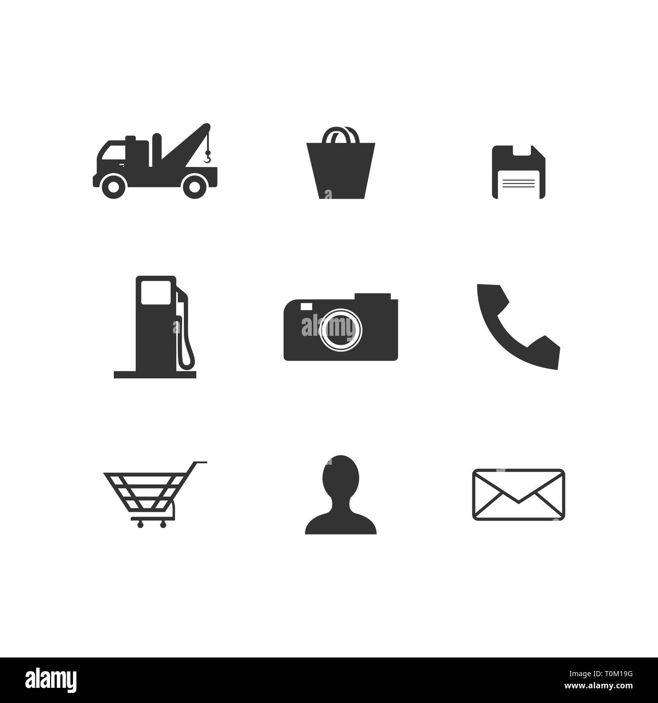 L'icône de téléphone et Web vector set design plat Illustration de Vecteur