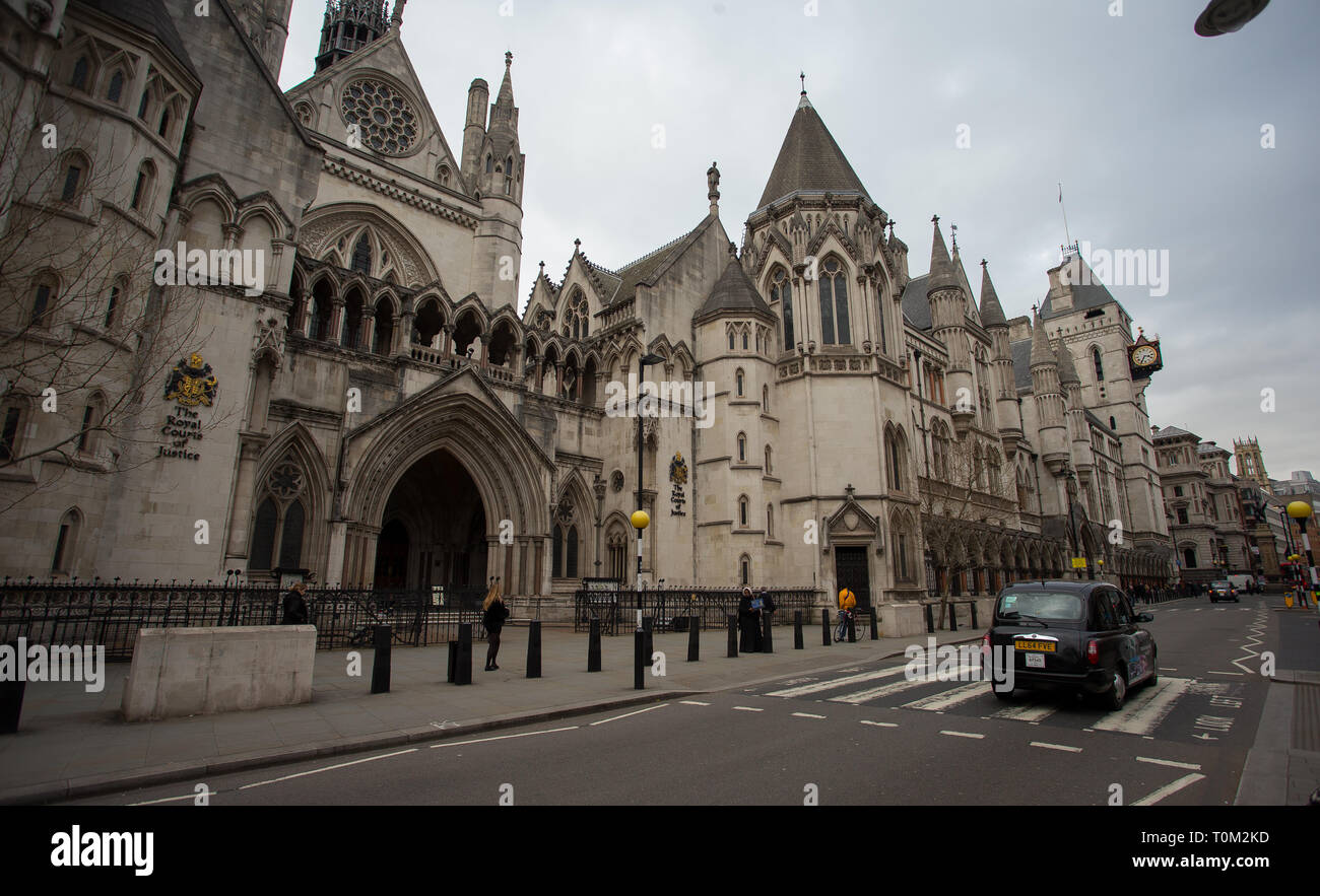 La Royal Courts of Justice, Haute Cour, Strand, London, Banque D'Images