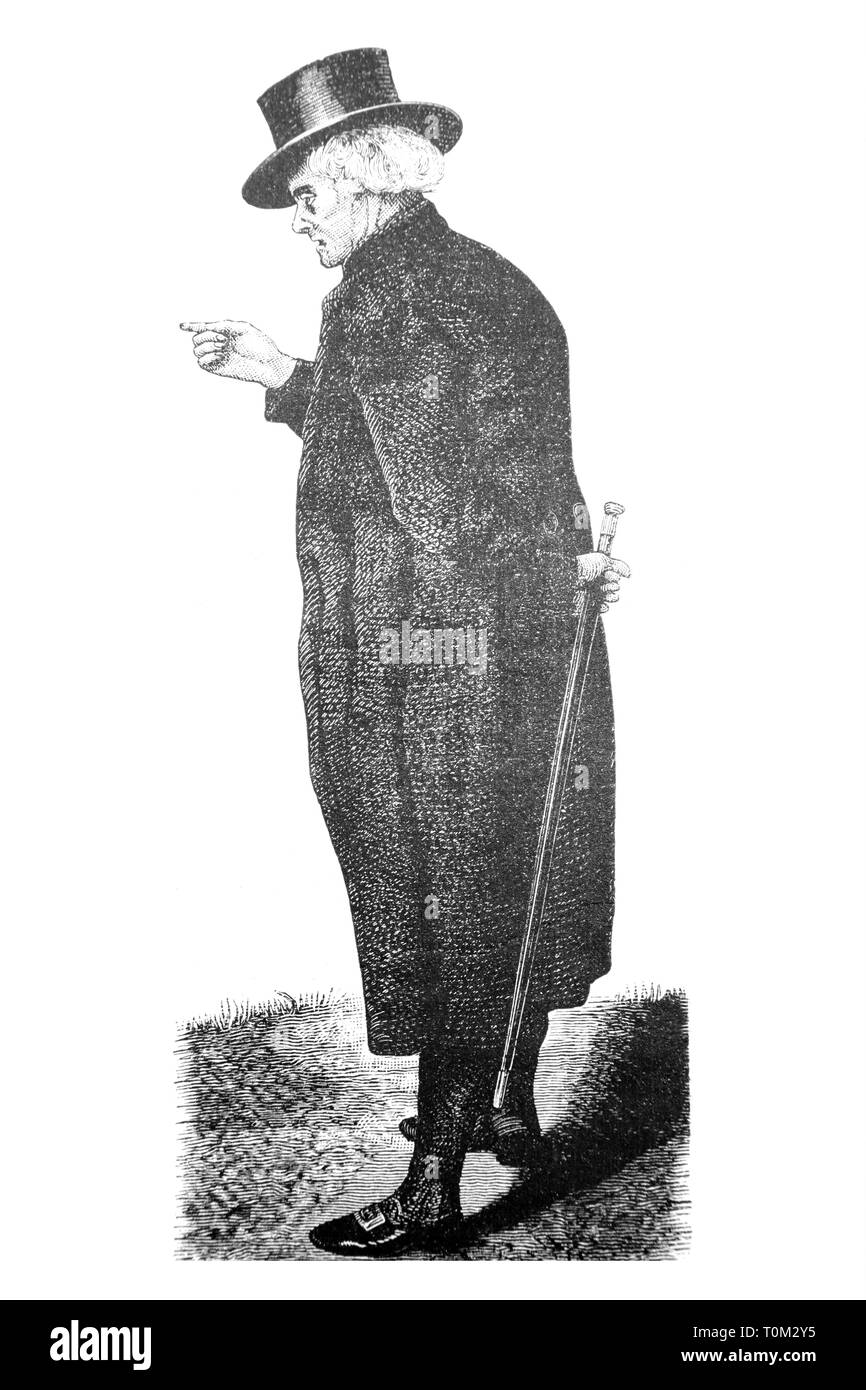 Homme avec manteau - Vintage Engraved Illustration, 1894 Banque D'Images