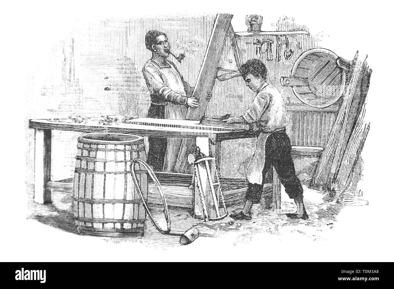 Carpenter - Vintage Engraved Illustration, 1894 Banque D'Images