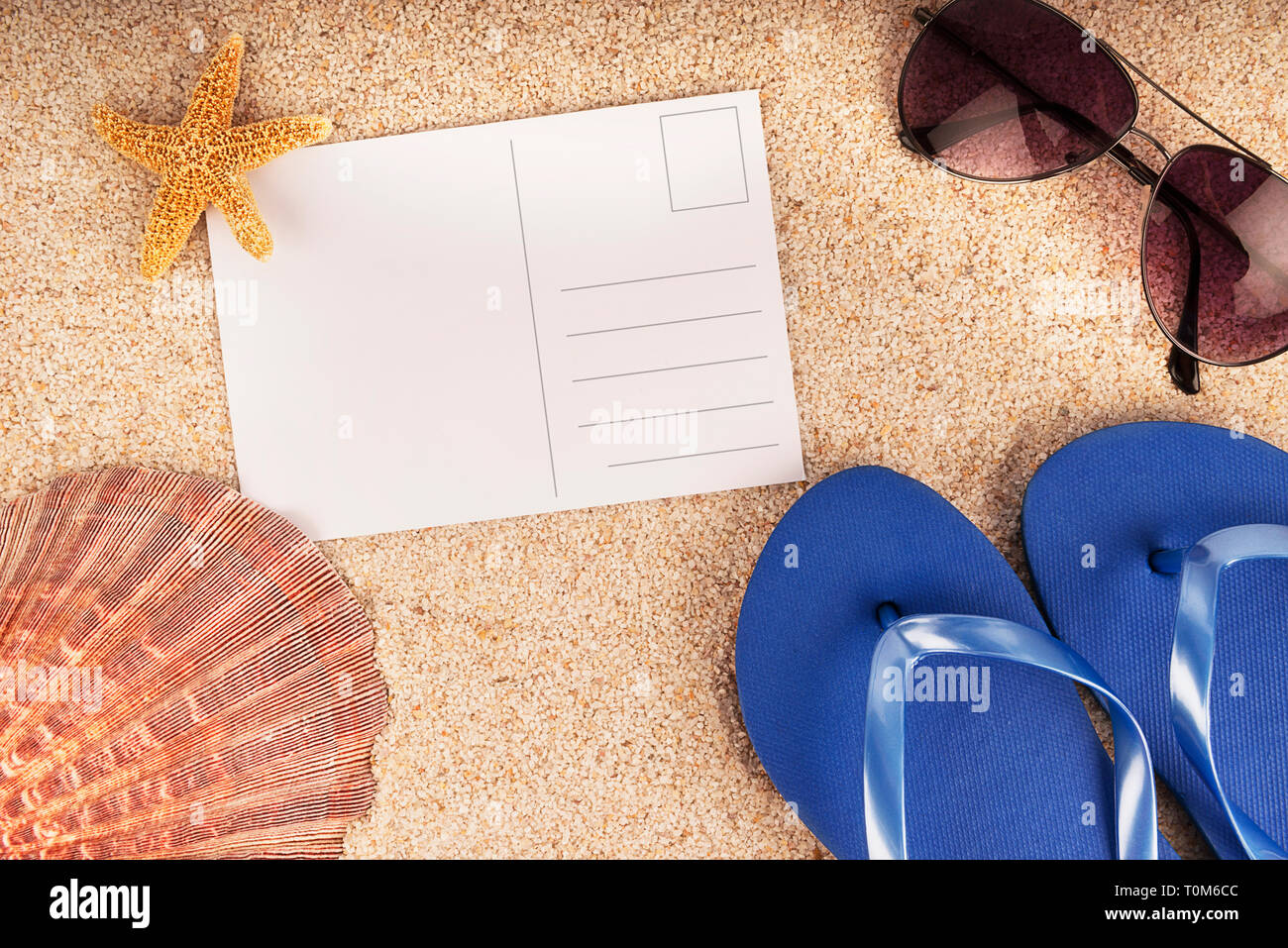 Arrière-plan de la plage concept avec copie espace pour votre texte. Directement au-dessus. Banque D'Images