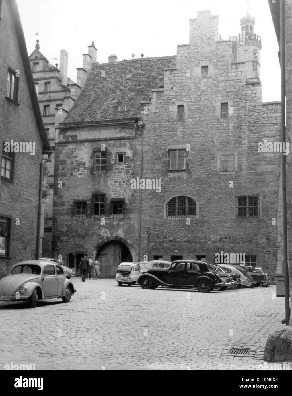 Géographie / voyage, Allemagne, Bavière, Rothenburg ob der Tauber, les bâtiments, l'hôtel de ville, l'arrière, vue extérieure, 1960 Additional-Rights Clearance-Info-Not-Available- Banque D'Images