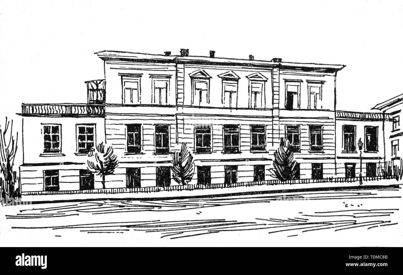 La pédagogie, université, Wuerzburg, bâtiment, Institut de physique, vue extérieure, 1896 Additional-Rights Clearance-Info,--Not-Available Banque D'Images