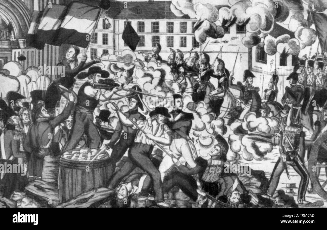 Soulèvement des tisserands de la soie à Lyon 21.11. - 24.11.1831, Additional-Rights Clearance-Info-Not-Available- Banque D'Images