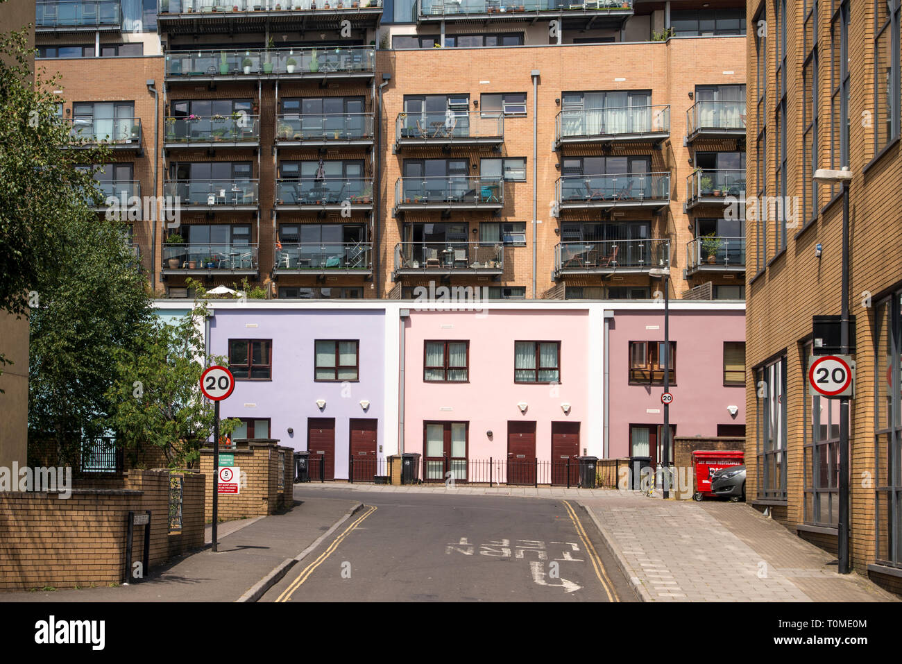 Nouvelles maisons et appartements en basse College St, Bristol, Royaume-Uni Banque D'Images