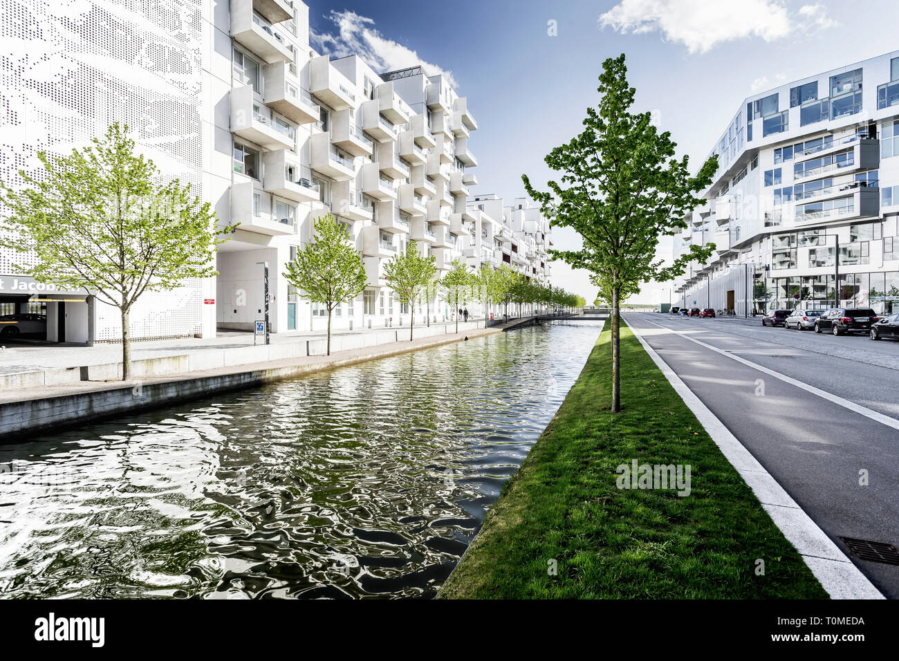 L'architecture moderne, Ørestad, Copenhague, Danemark Banque D'Images